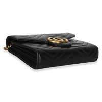 Gucci Black Matelasse Calfskin GG Marmont Chain Wallet Handbag 7