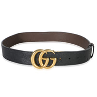 Gucci Black Calfskin Interlocking G Buckle Belt 90/36 id