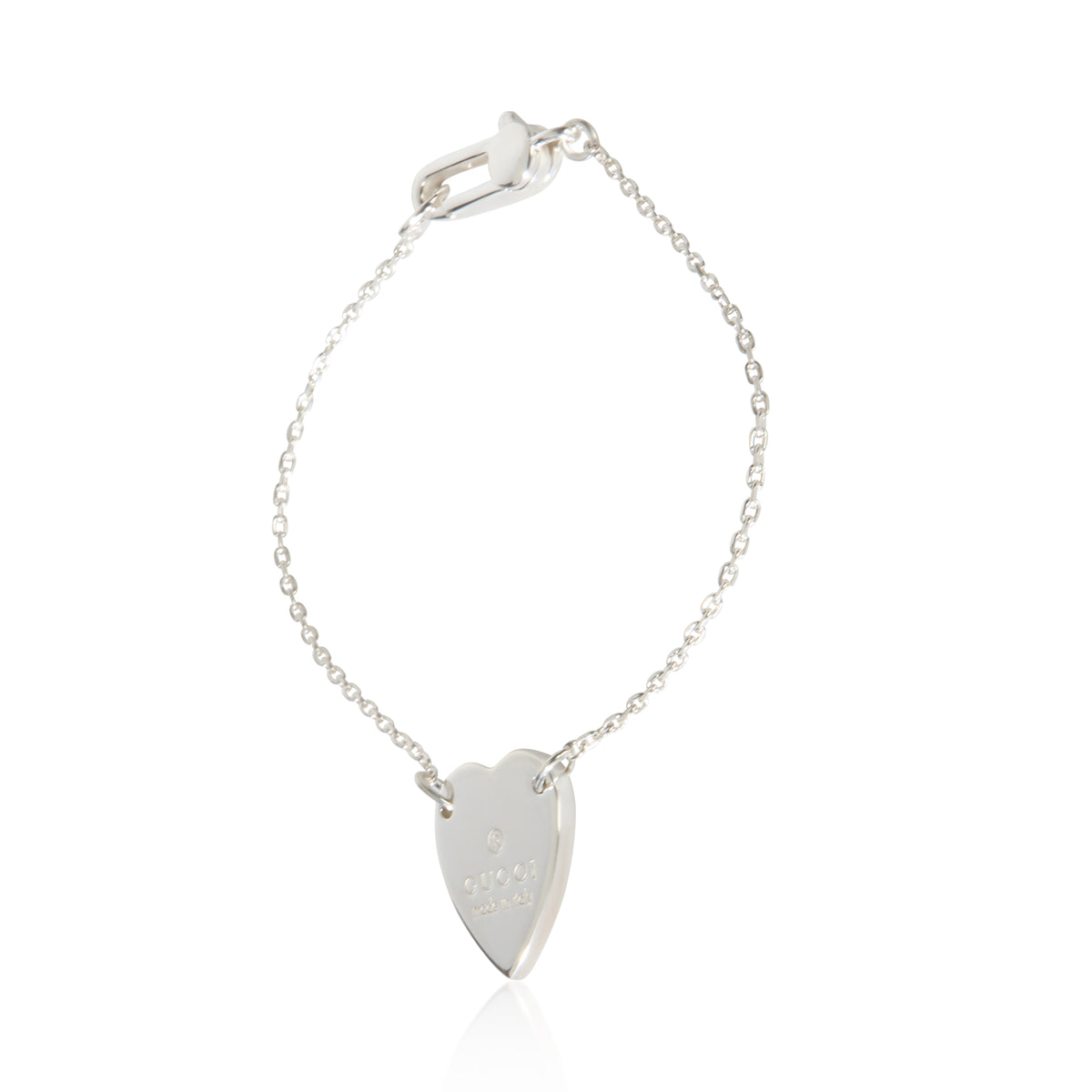 Gucci Sterling Silver Trademark Heart Bracelet 2