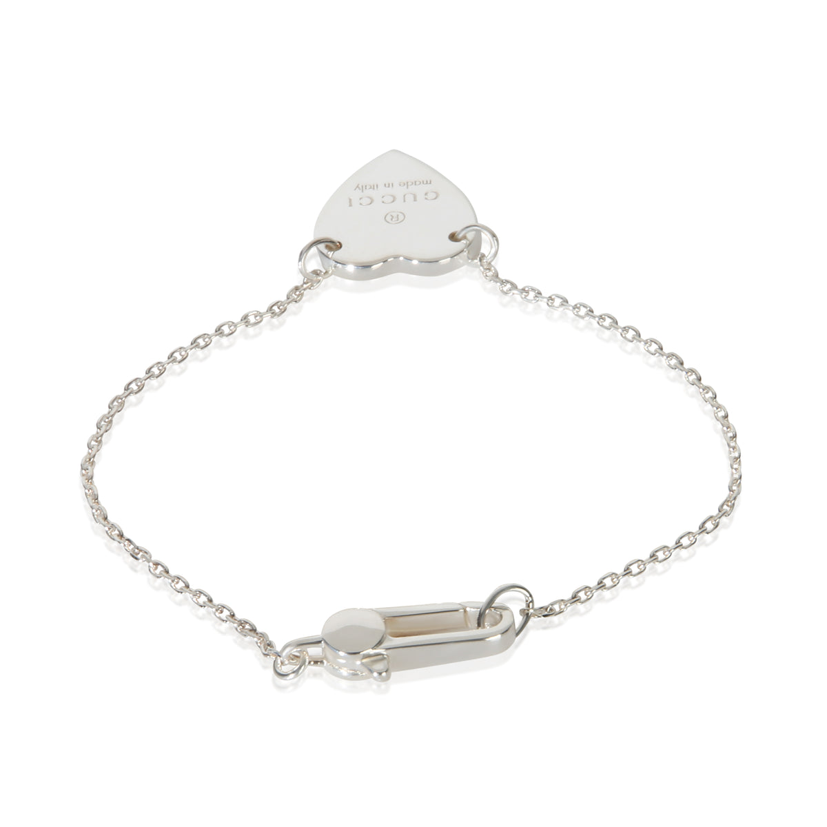 Gucci Sterling Silver Trademark Heart Bracelet 3