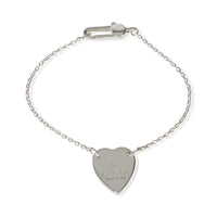Gucci Sterling Silver Trademark Heart Bracelet fv