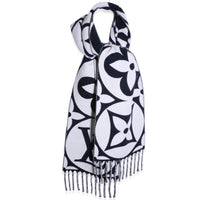 Louis Vuitton Navy White Wool LV Medallion Scarf id