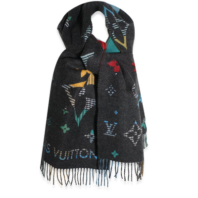 Louis Vuitton Multicolor Wool Galaxy Tartan Reversible Scarf id