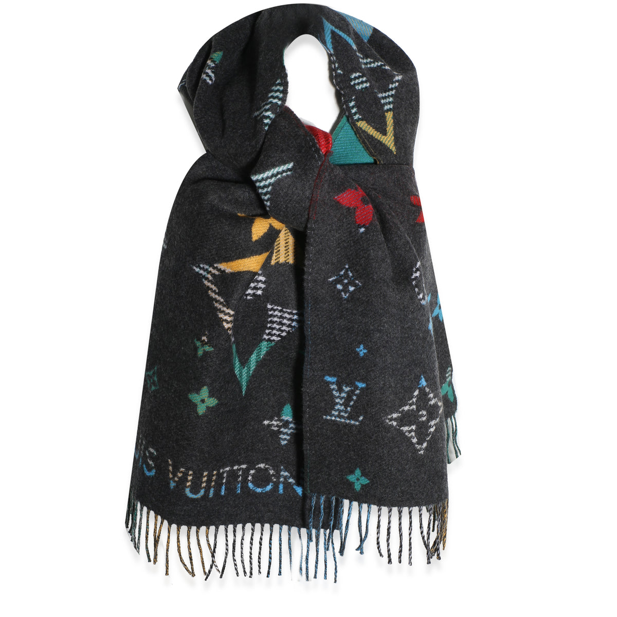 Louis Vuitton Multicolor Wool Galaxy Tartan Reversible Scarf id