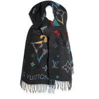 Louis Vuitton Multicolor Wool Galaxy Tartan Reversible Scarf id