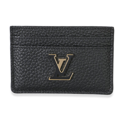 Louis Vuitton Black Taurillon Capucines Card Holder Wallet id