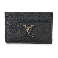 Louis Vuitton Black Taurillon Capucines Card Holder Wallet id