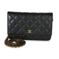 Chanel Black Quilted Caviar Classic Wallet On Chain Handbag id