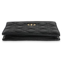 Christian Dior Black Calfskin Cannage Caro Zipped Pouch With Chain Handbag 5