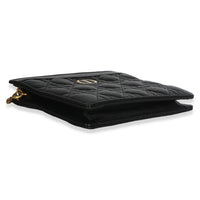 Christian Dior Black Calfskin Cannage Caro Zipped Pouch With Chain Handbag 7