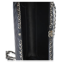 Chanel Black Chevron Lambskin Chain Around Box Clutch Handbag 8