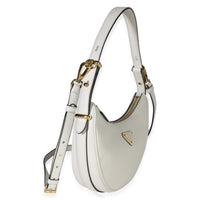 Prada White Soft Calfskin Small Arque Shoulder Bag Handbag 3