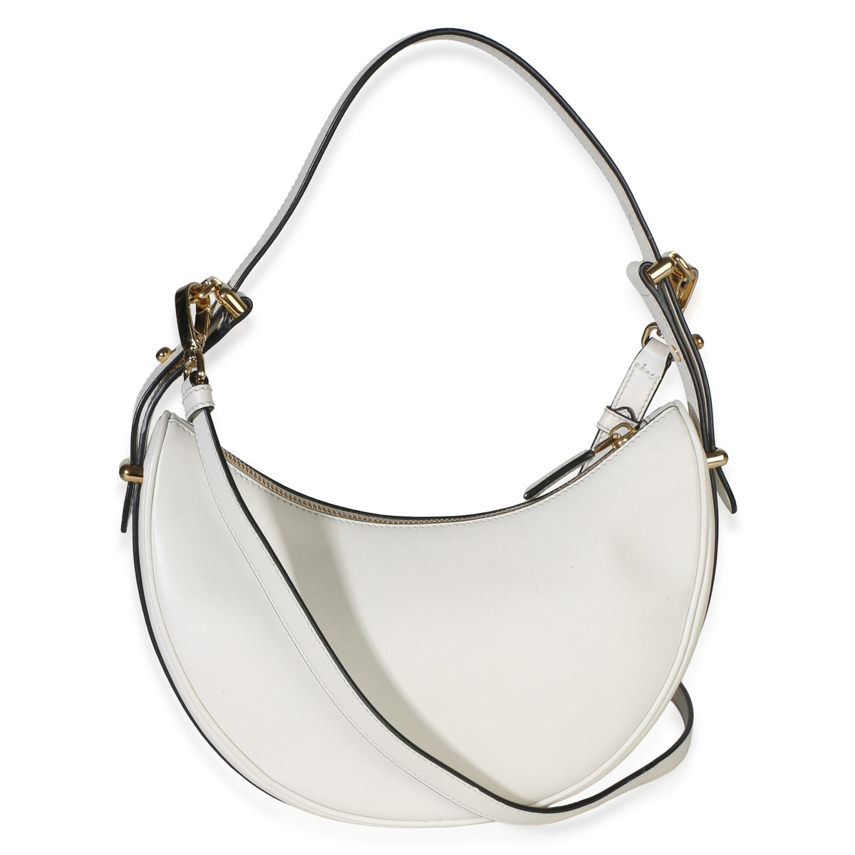 Prada White Soft Calfskin Small Arque Shoulder Bag Handbag 4