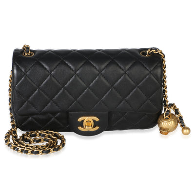 Chanel Black Quilted Lambskin Pearl Crush Mini Rectangular Flap Bag Handbag id