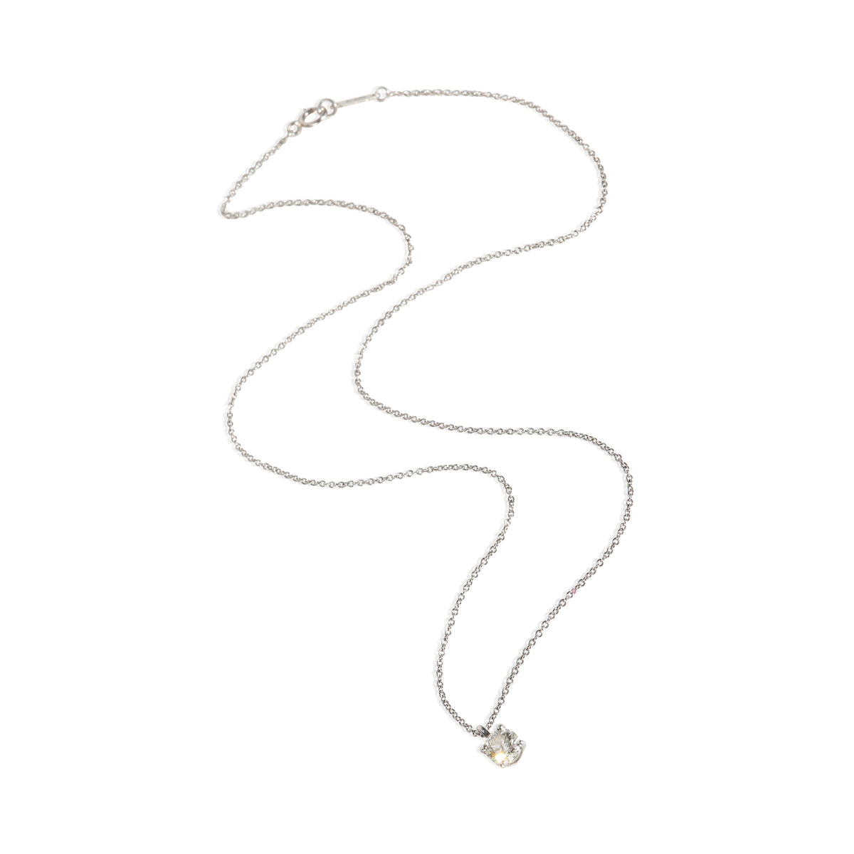 Tiffany & Co. Platinum Diamond Solitaire Pendant 5