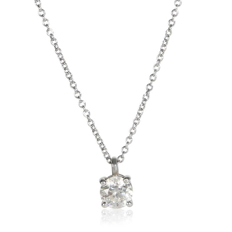 Tiffany & Co. Platinum Diamond Solitaire Pendant fv