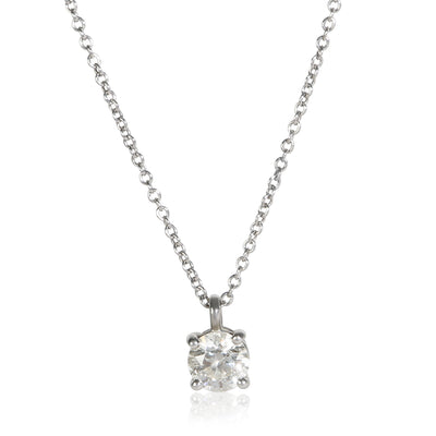 Tiffany & Co. Platinum Diamond Solitaire Pendant fv