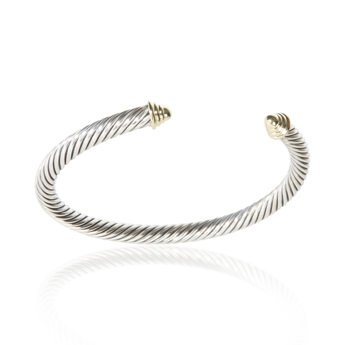 David Yurman Yellow Gold & Sterling Silver Cable Classic Bracelet 4