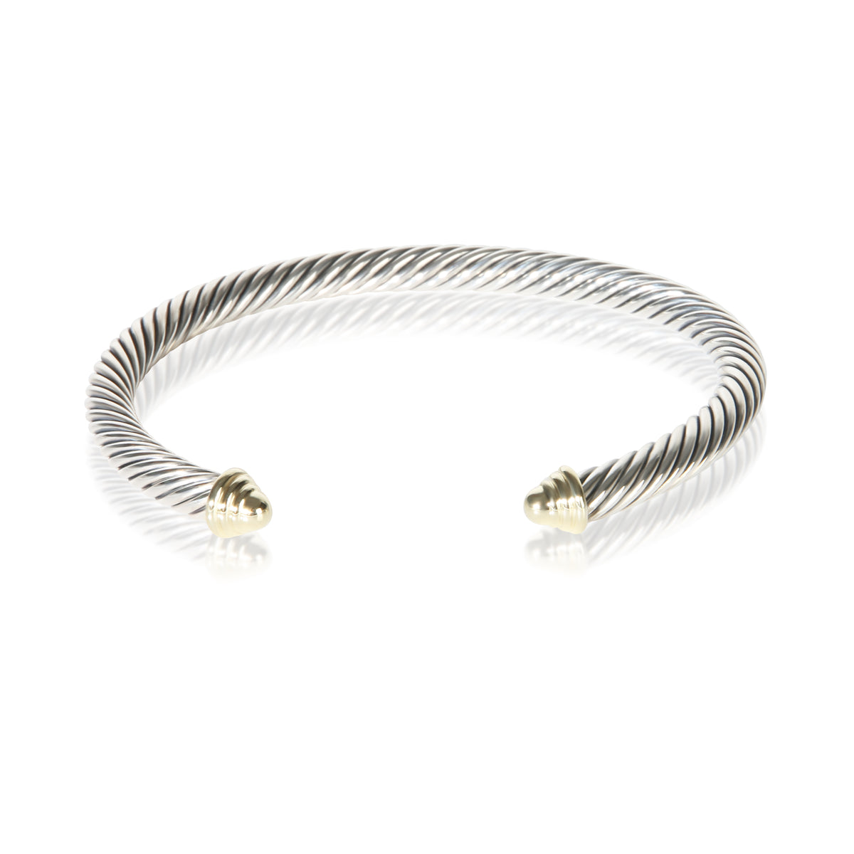 David Yurman Yellow Gold & Sterling Silver Cable Classic Bracelet fv