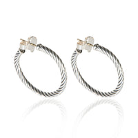 David Yurman Sterling Silver Cable Hoop Earrings 2