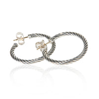 David Yurman Sterling Silver Cable Hoop Earrings 4