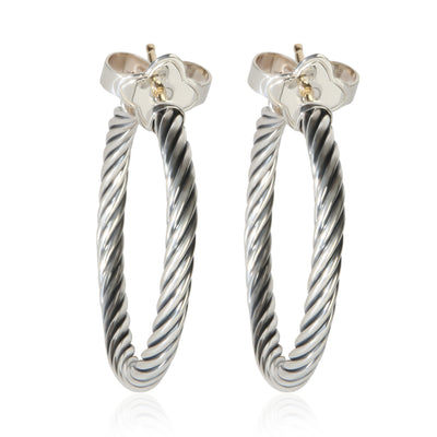 David Yurman Sterling Silver Cable Hoop Earrings fv