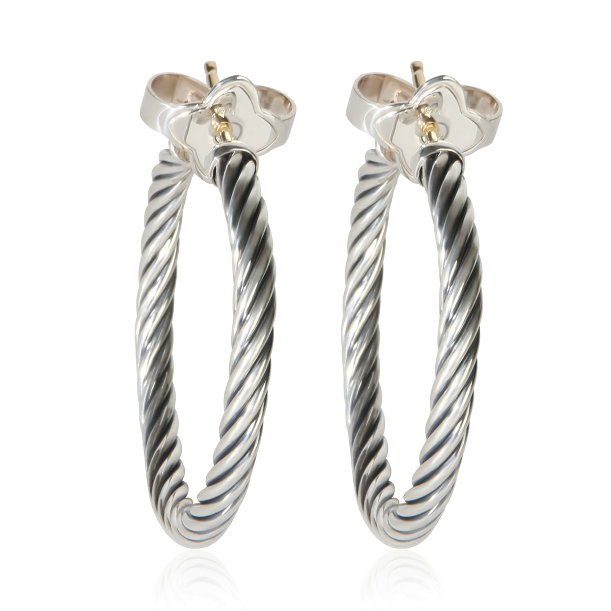 David Yurman Sterling Silver Cable Hoop Earrings fv