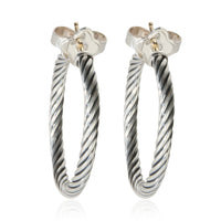 David Yurman Sterling Silver Cable Hoop Earrings fv