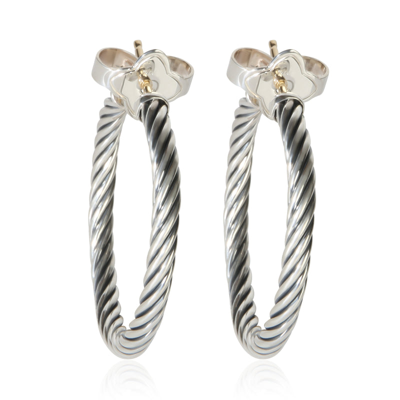 David Yurman Sterling Silver Cable Hoop Earrings fv