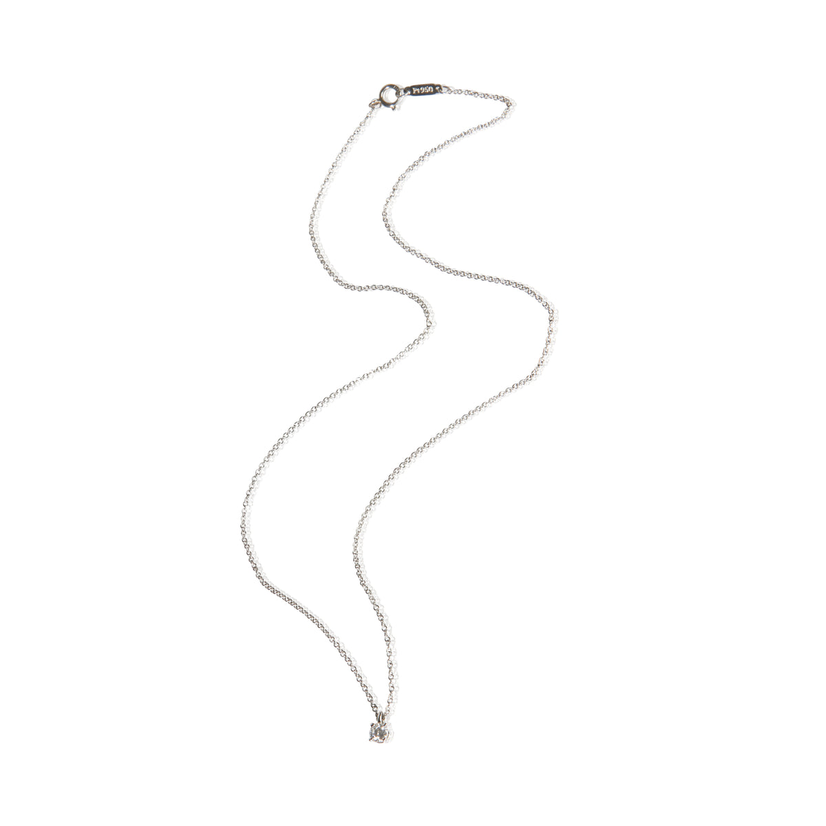 Tiffany & Co. Platinum Diamond Solitaire Pendant 2