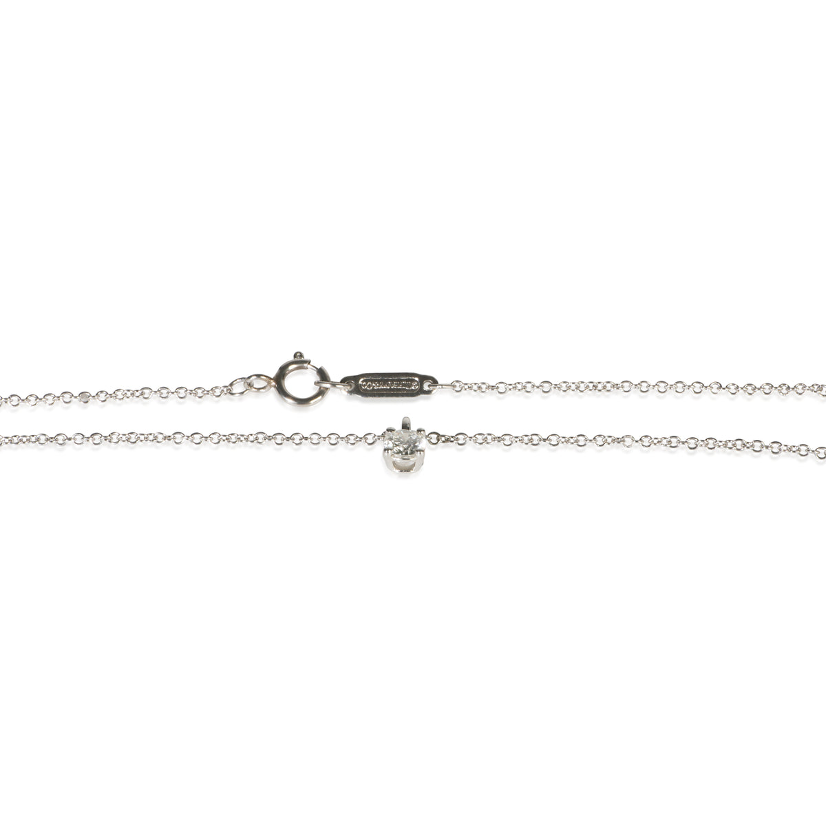 Tiffany & Co. Platinum Diamond Solitaire Pendant 3