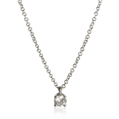 Tiffany & Co. Platinum Diamond Solitaire Pendant fv