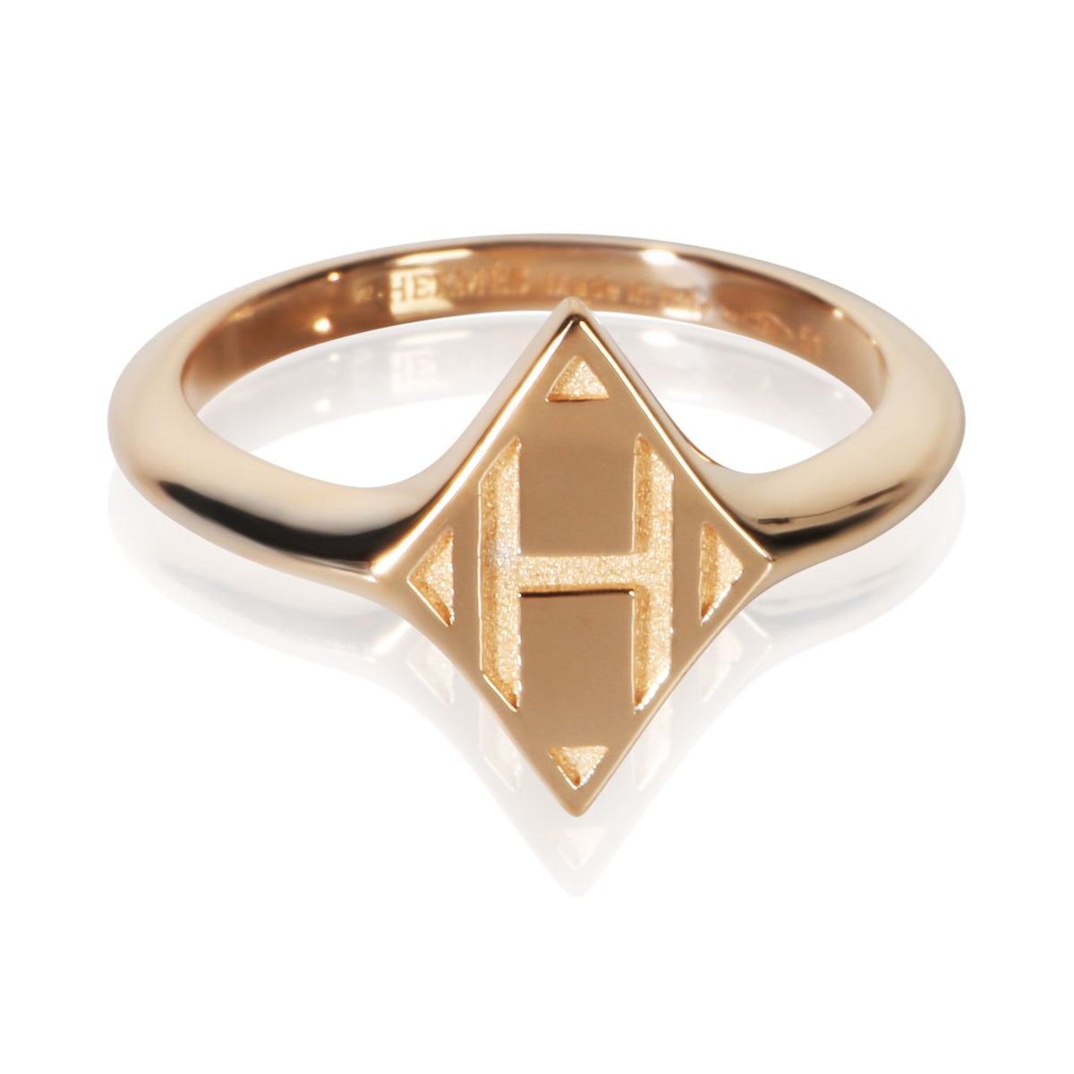 Hermès Rose Gold Gambade H Ring fv
