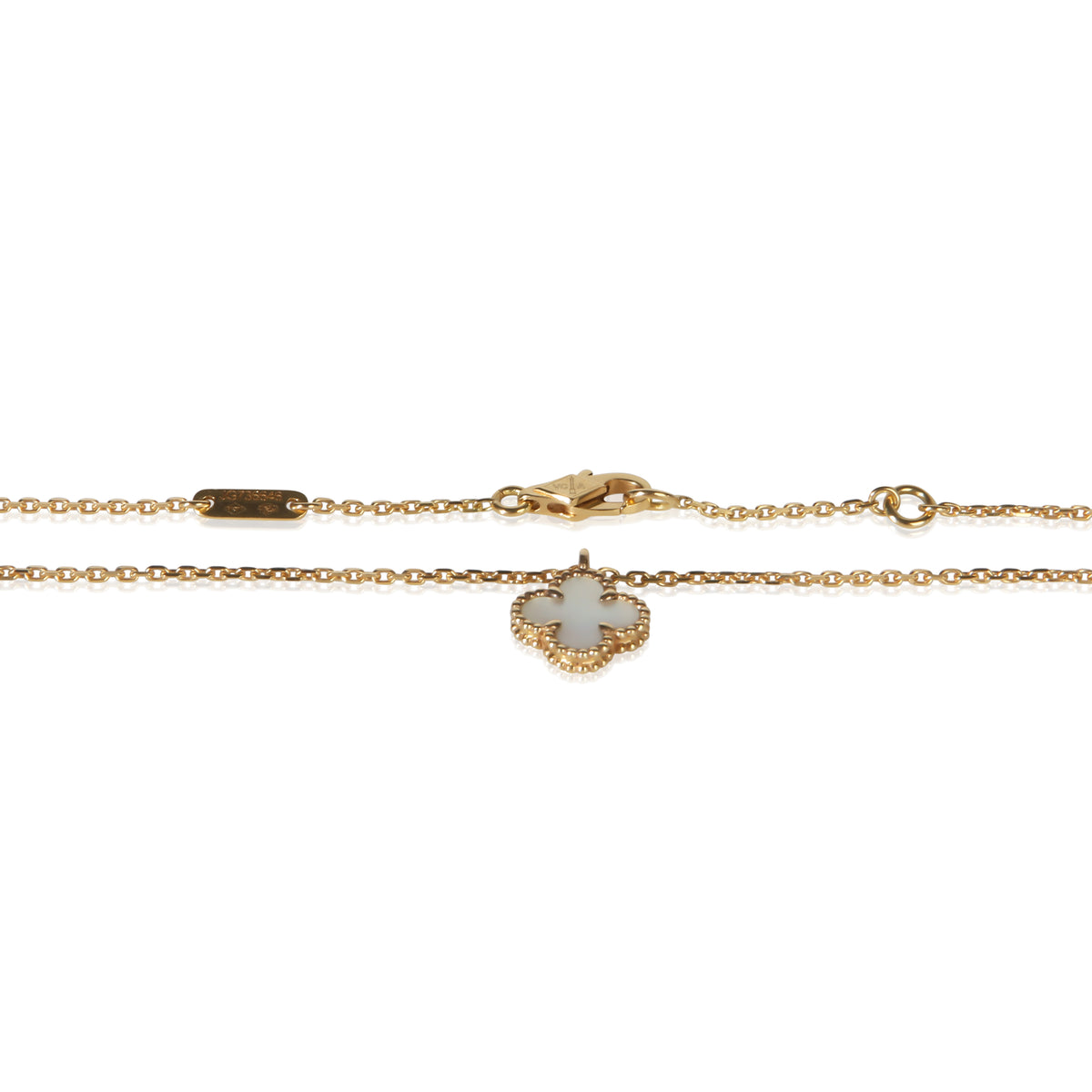 Van Cleef & Arpels Yellow Gold Mother Of Pearl Sweet Alhambra Pendant 2