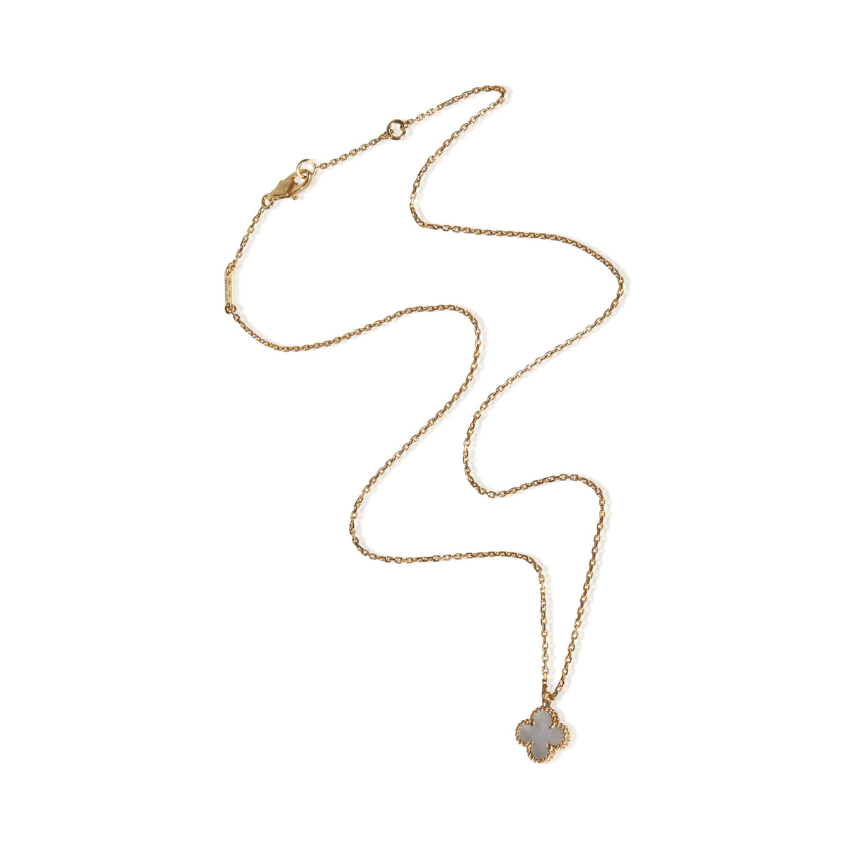 Van Cleef & Arpels Yellow Gold Mother Of Pearl Sweet Alhambra Pendant 3