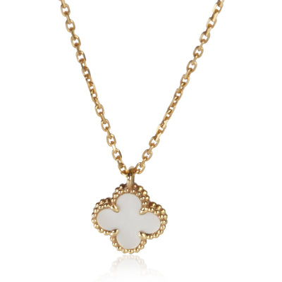 Van Cleef & Arpels Yellow Gold Mother Of Pearl Sweet Alhambra Pendant fv