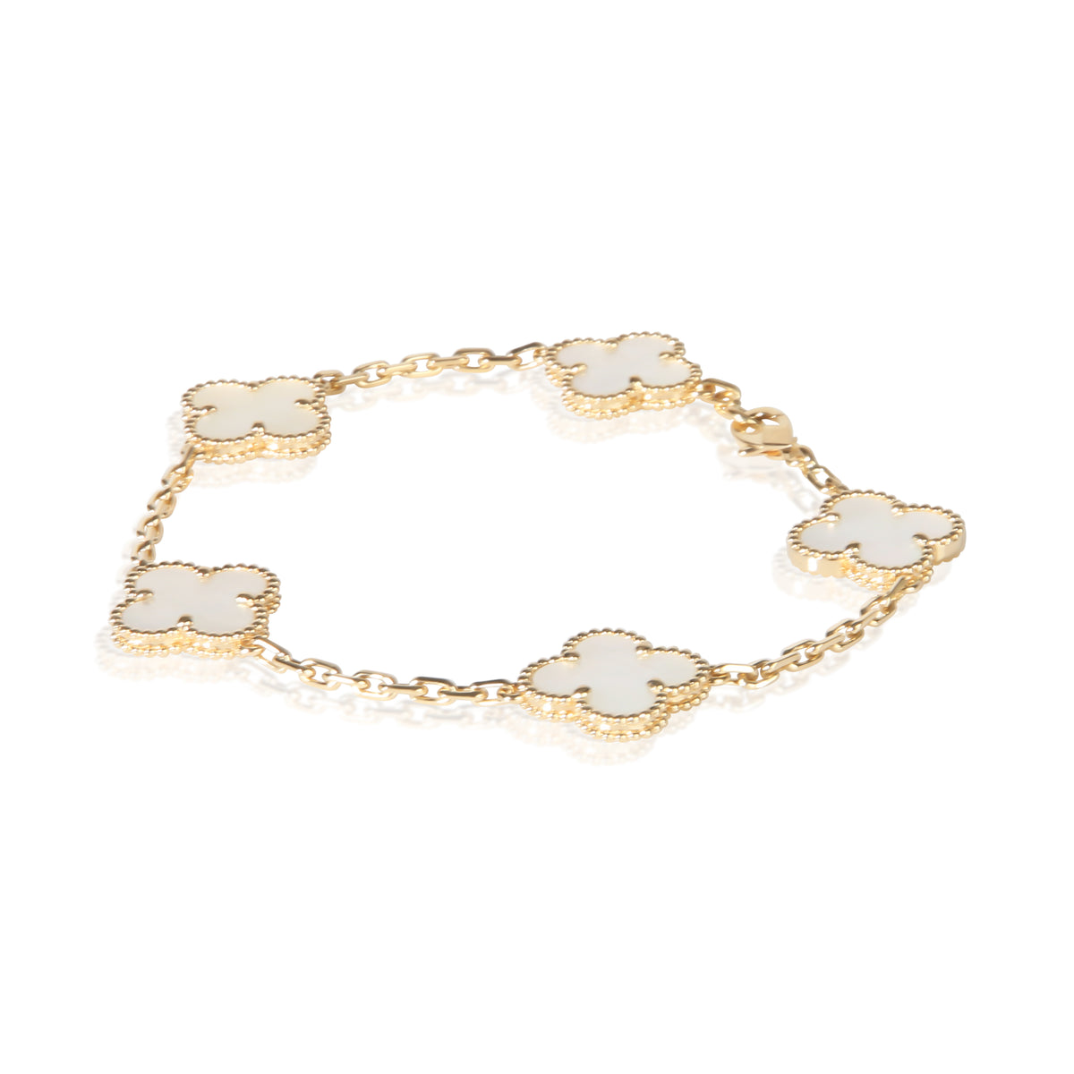 Van Cleef & Arpels Yellow Gold Mother Of Pearl Vintage Alhambra Bracelet 2