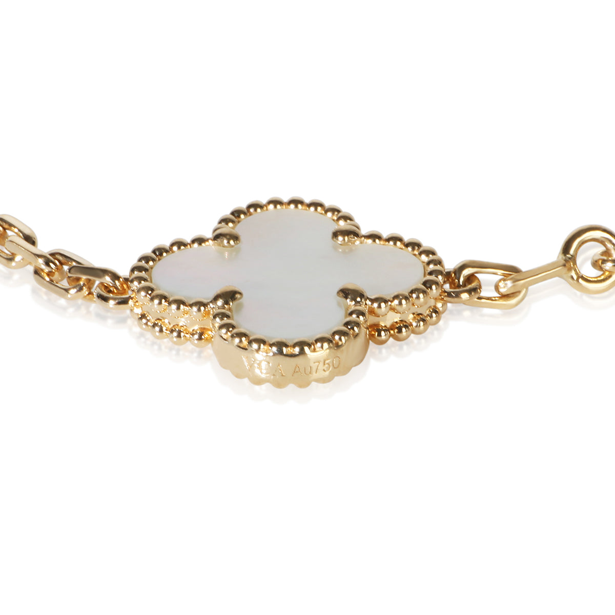 Van Cleef & Arpels Yellow Gold Mother Of Pearl Vintage Alhambra Bracelet 5