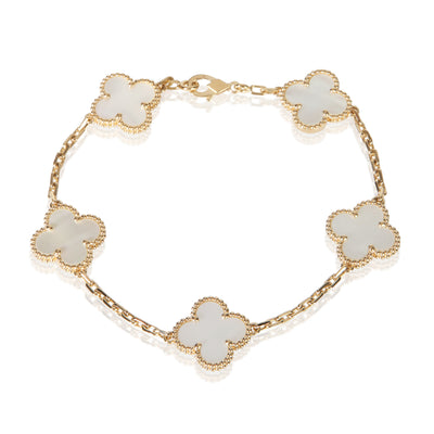 Van Cleef & Arpels Yellow Gold Mother Of Pearl Vintage Alhambra Bracelet fv