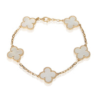 Van Cleef & Arpels Yellow Gold Mother Of Pearl Vintage Alhambra Bracelet fv