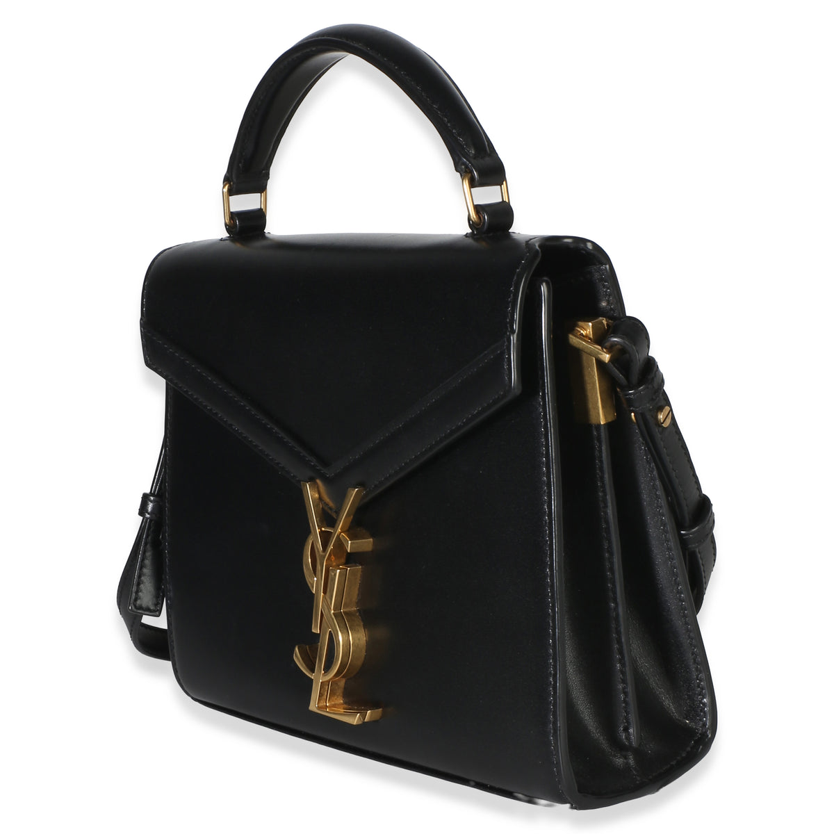 Saint Laurent Black Smooth Calfskin Mini Cassandra Top Handle Bag Handbag 2