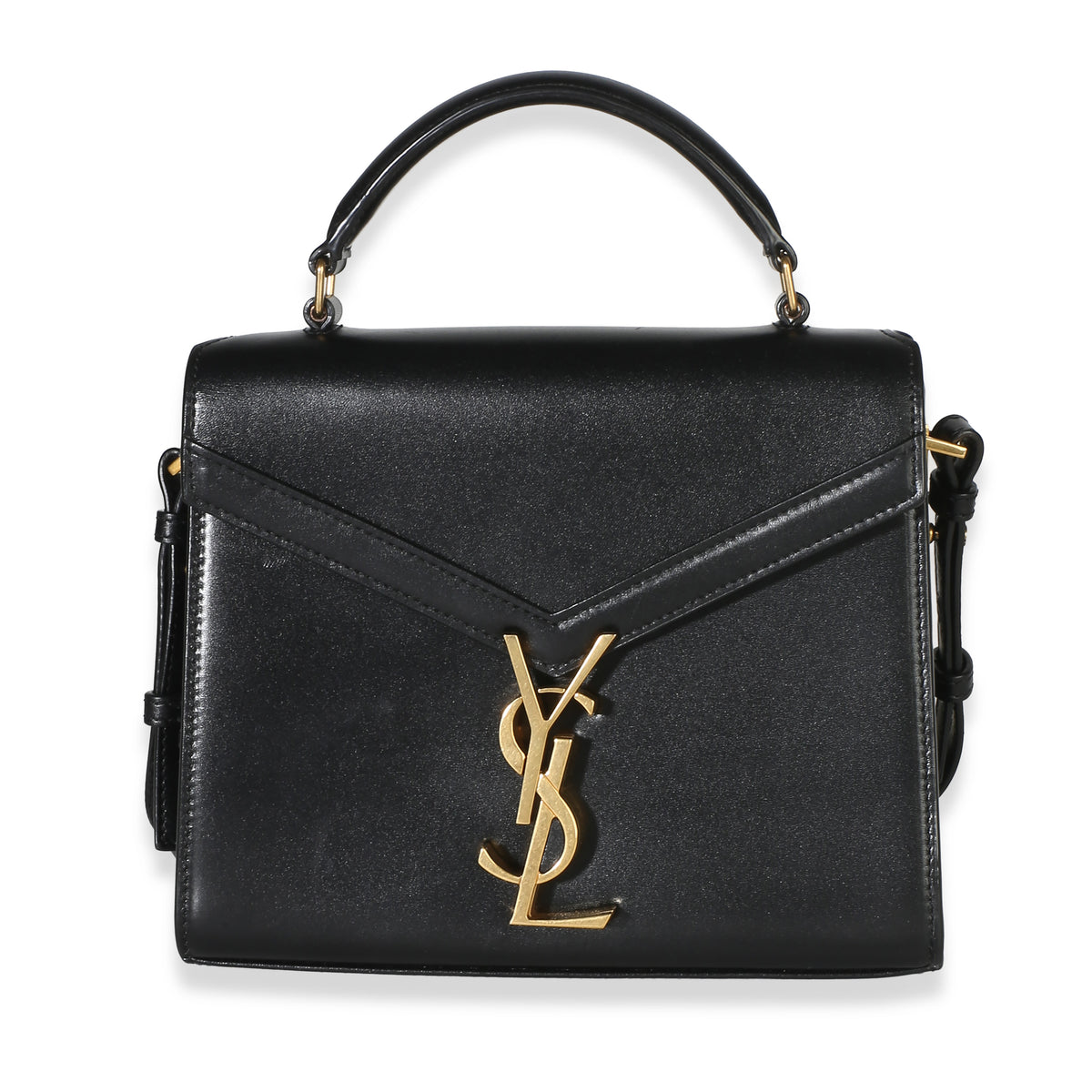 Saint Laurent Black Smooth Calfskin Mini Cassandra Top Handle Bag Handbag id