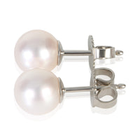 Tiffany & Co. White Gold Pearl Signature Earrings