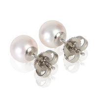 Tiffany & Co. White Gold Pearl Signature Earrings