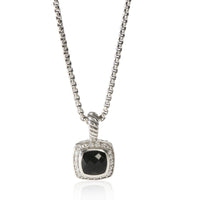 David Yurman Sterling Silver Onyx and Diamond Petite Albion Pendant fv