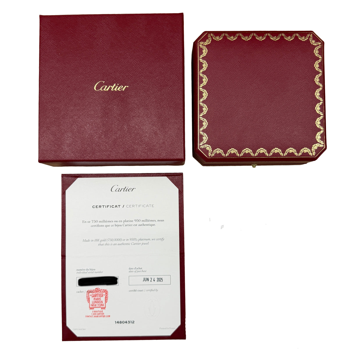 Cartier Yellow Gold Diamond Love Necklace box