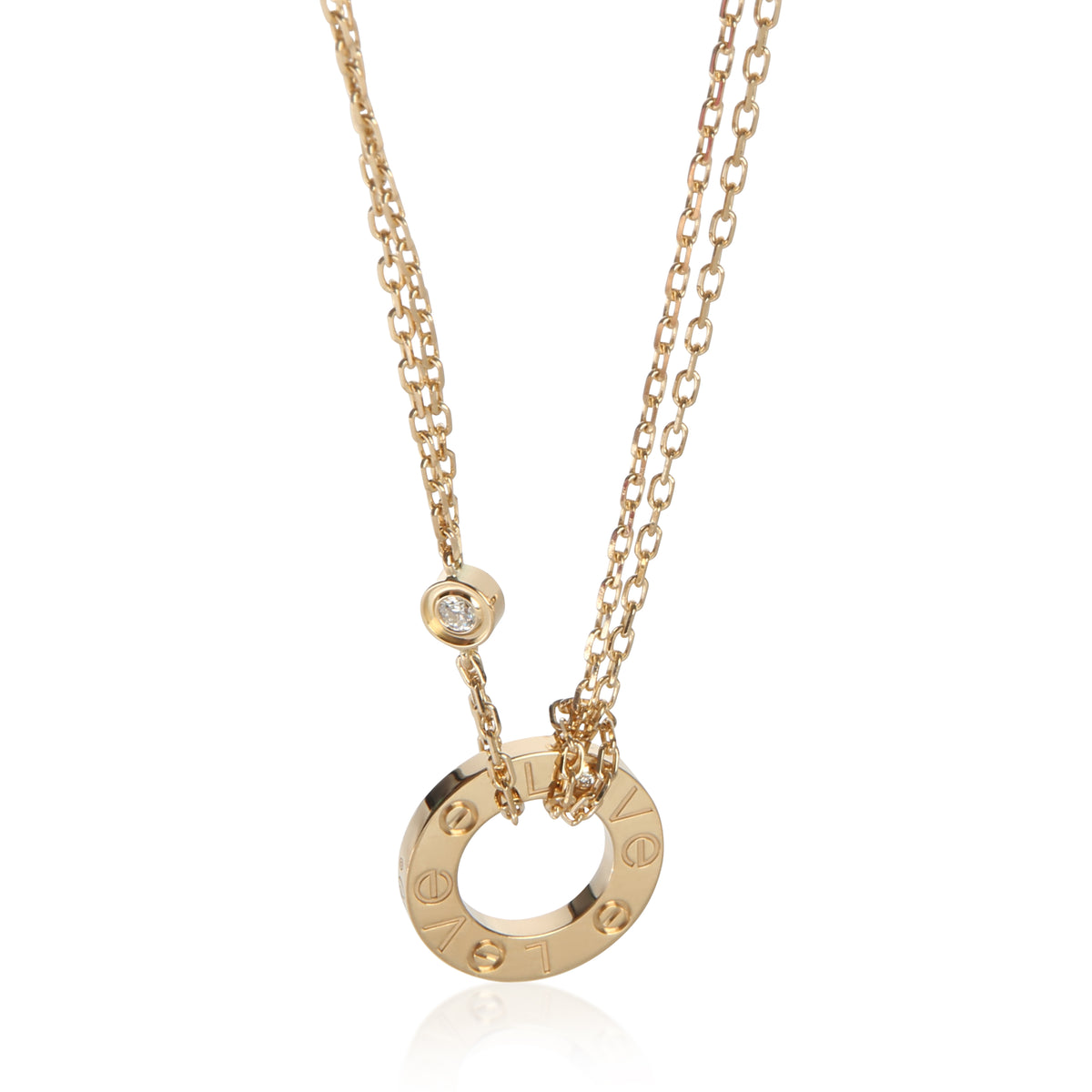 Cartier Yellow Gold Diamond Love Necklace fv