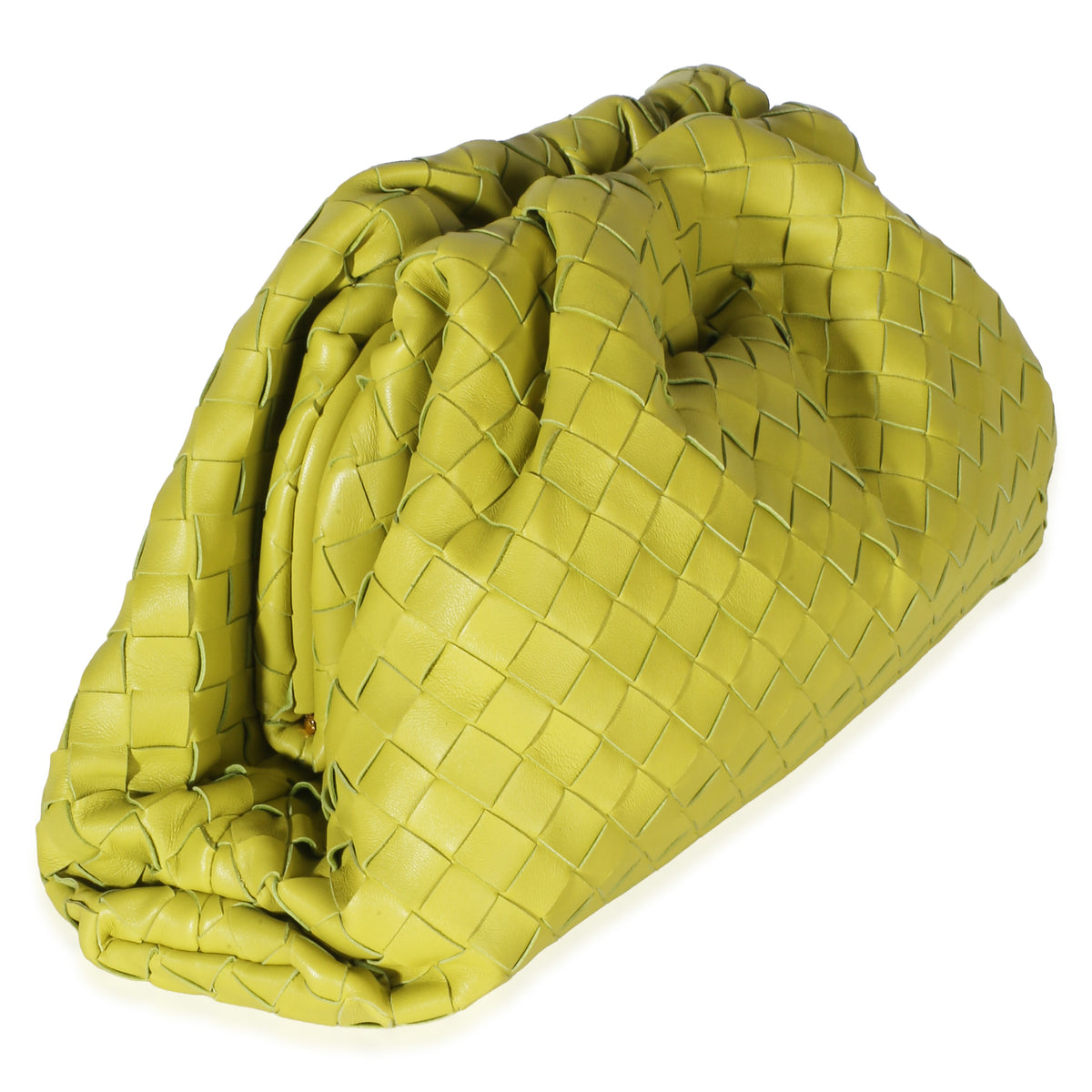 Bottega Veneta Acid Kiwi Nappa Maxi Intrecciato Teen Pouch Handbag 3