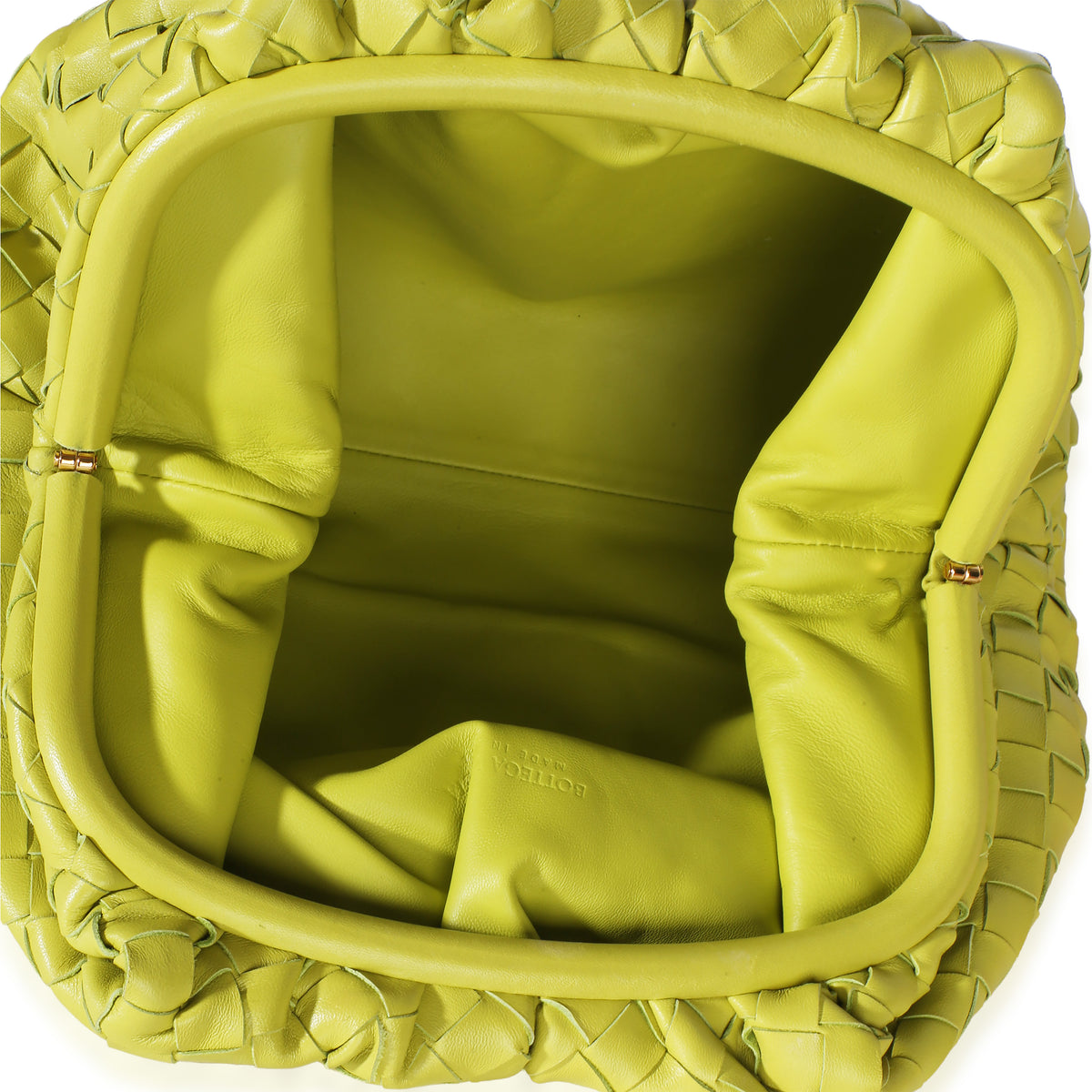 Bottega Veneta Acid Kiwi Nappa Maxi Intrecciato Teen Pouch Handbag 8