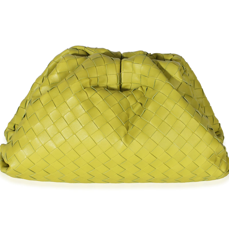Bottega Veneta Acid Kiwi Nappa Maxi Intrecciato Teen Pouch Handbag fv